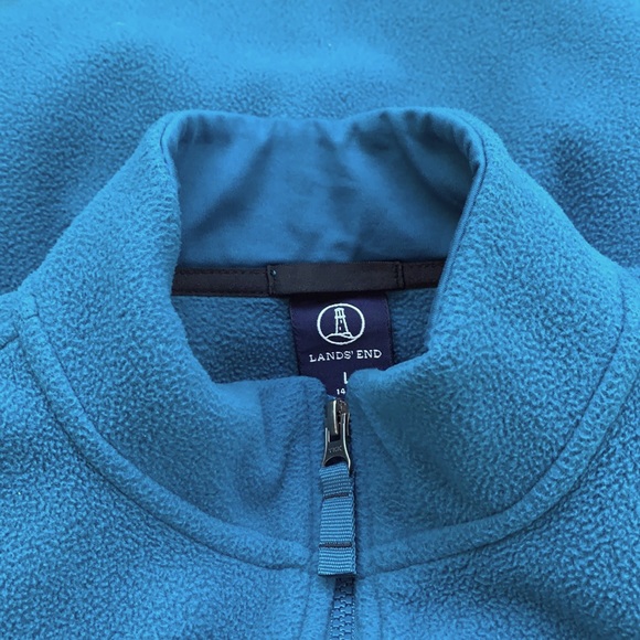 Lands’ End Teal Color Fleece Fall Facket Zipper- Like New - Ladies Large 14-16 - Picture 9 of 15